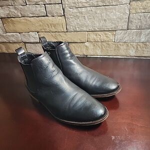 San Marina Portugal Soft Leather Chelsea Ankle Boots Black WOMEN'S Sz 7.5